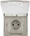 Prise 2P+T étanche encastrée IP44 silver STIEL ALPHA