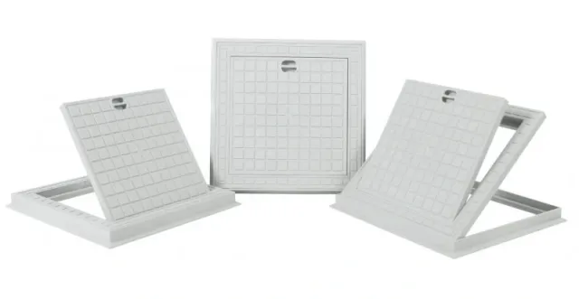 Inspection cover PP double hatch grey 500 × 500 — EJIM JCA4044