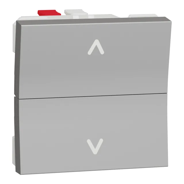 New Unica NU320730 roller blind push button — aluminium