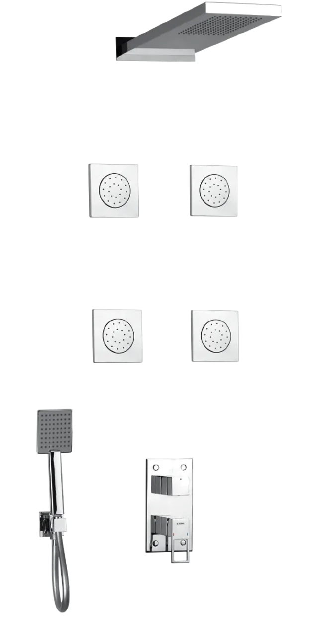 Shower mixer concealed hydromassage with wall shower head Zaghouan — SOPAL 06FPA04