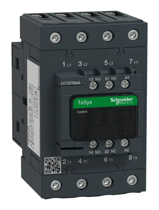 TeSys Deca LC1DT60AU7 contactor — 4P, 60 A AC-1, 240 V AC, 50/60 Hz control