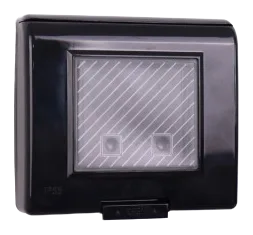 Plaque etanche encastree IP55 carree 2 modules S43 noir — SOMEF 43S42N55