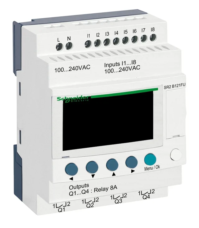 Zelio Logic SR2/SR3 SR2B121FU smart relay – 12 I/O – 100-240 V AC