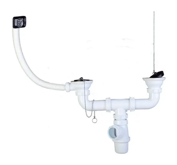 Waste tee double bowl with overflow — EJIM JCU3029