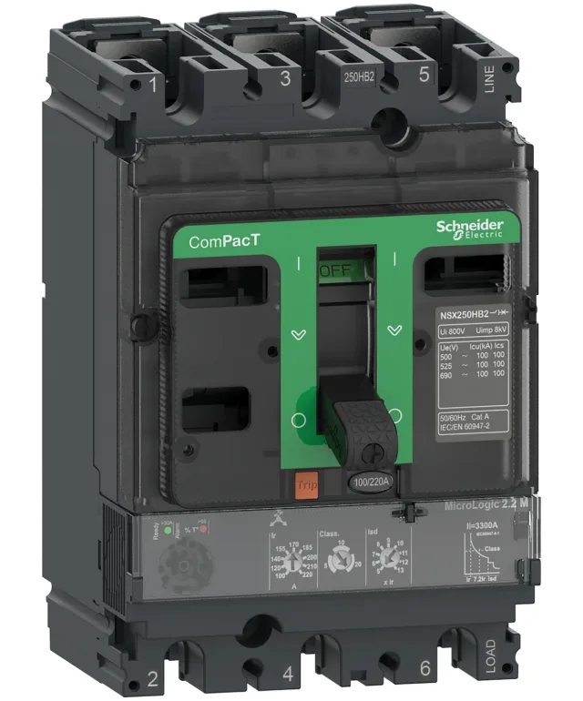 ComPacT NSX C10H32M100 circuit breaker — 3P, 100 A, MicroLogic 2.2 M