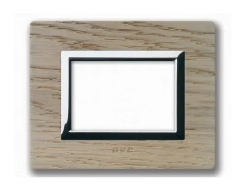 Plate wood 44 rectangular oak light 3 modules — SOMEF 44PL3RS
