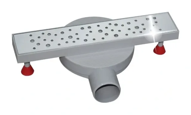 Shower channel drain stainless steel-Slim adjustable L300 Bubble 316L — EJIM JSB1027