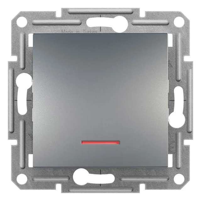 Asfora EPH1600162 push button with locator lamp — steel