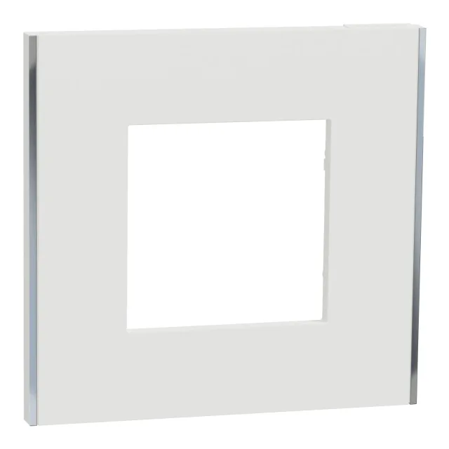 Plaque de finition New Unica NU600240 — blanc / argent