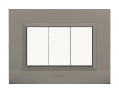 Plates NOVA 45 rectangular matt silver 3 modules — SOMEF 45PLN03AO