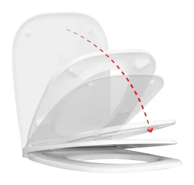 Toilet seat soft-close quick-release Palma square — EJIM JWC2006