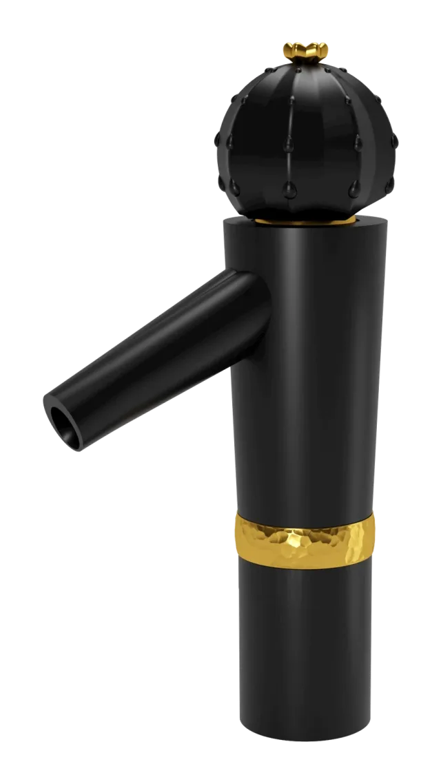 Extended basin mixer matt black / gold Cactus — SOPAL 06HGAAF