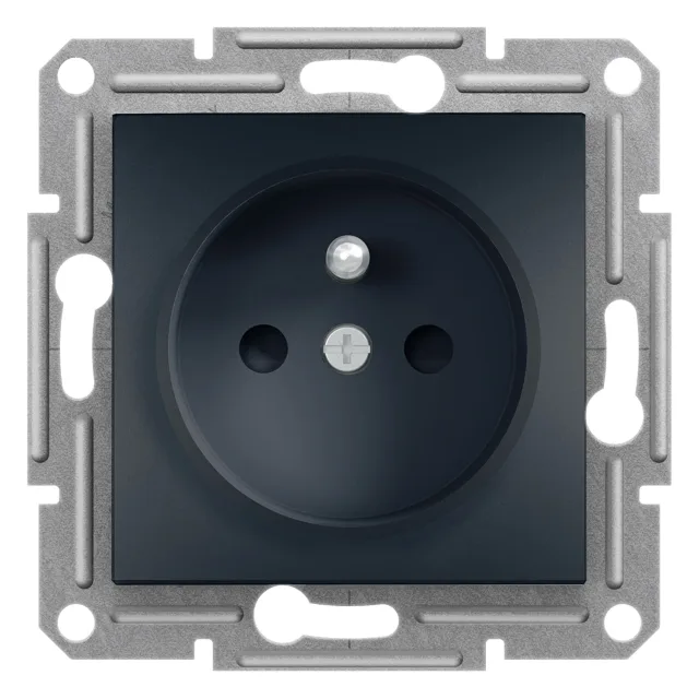 Prise de courant 2P+T Asfora EPH2800271 — anthracite