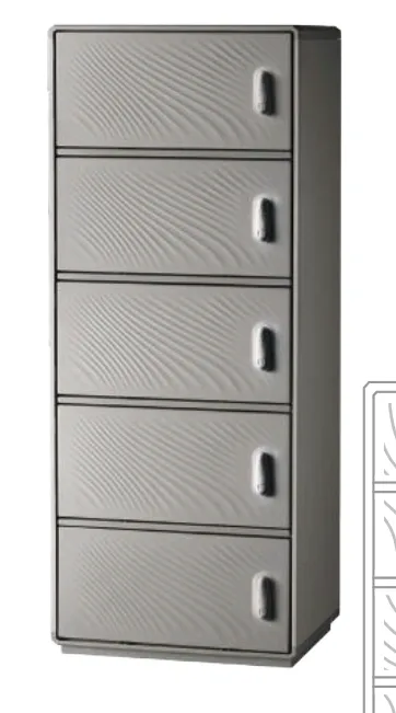 Outdoor enclosure Grafi 5 width 580 mm — 4 compartments with plinth