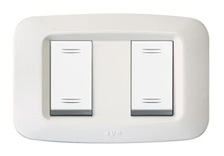 Plaque YES 45 rectangulaire blanc 1+1 modules — SOMEF 45PY002BB