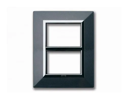 Plate ZAMA 44 rectangular dark grey metallic 3+3 modules — SOMEF 44P933GSM
