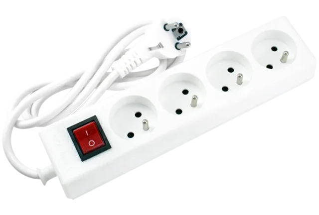 STIEL power strip white with switch – 4 sockets – 3m