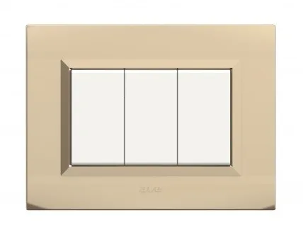 Plaques NOVA 45 rectangulaire champagne 3 modules — SOMEF 45PLN03CHO