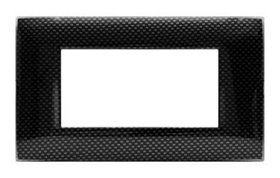 Plate YOUNG 44 rectangular charcoal dark 4 modules — SOMEF 44PJ04CBS/3D