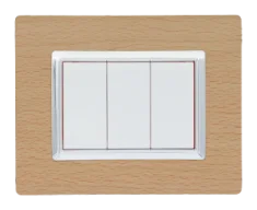 Decorative wall plate SERENA wood oak / frame chrome — SOMEF 43PLS03WCC