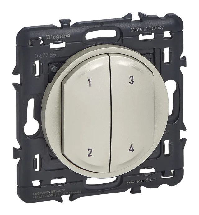 Commande sans fils, sans pile Self-e Céliane with Netatmo 4 scénarios - enjoliveur titane — Legrand