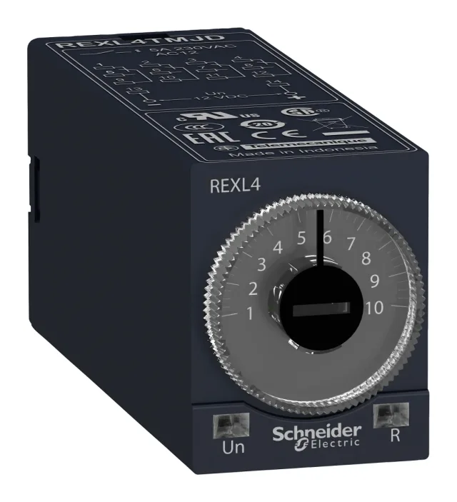 Miniature plug-in timing relay REXL4TMP7 — 230 V AC