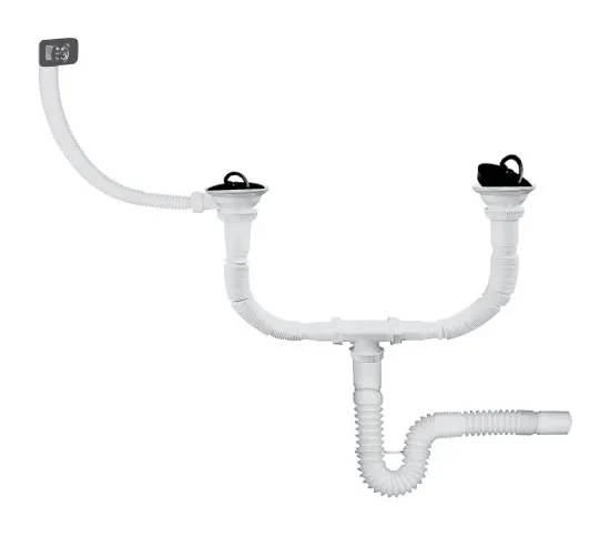 Waste tee flexible with overflow + ring EJIM JCU3040