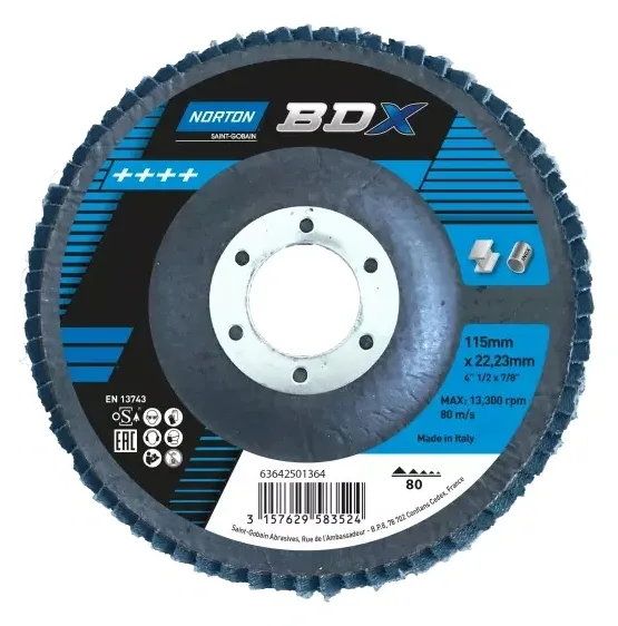 Disque à lamelles bombé Norton BDX R842 115×22 P120