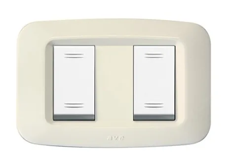 Plate YES 45 rectangular ivory 1+1 modules — SOMEF 45PY002BP