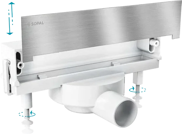 Sarrat wall shower drain with stainless steel grate — SOPAL