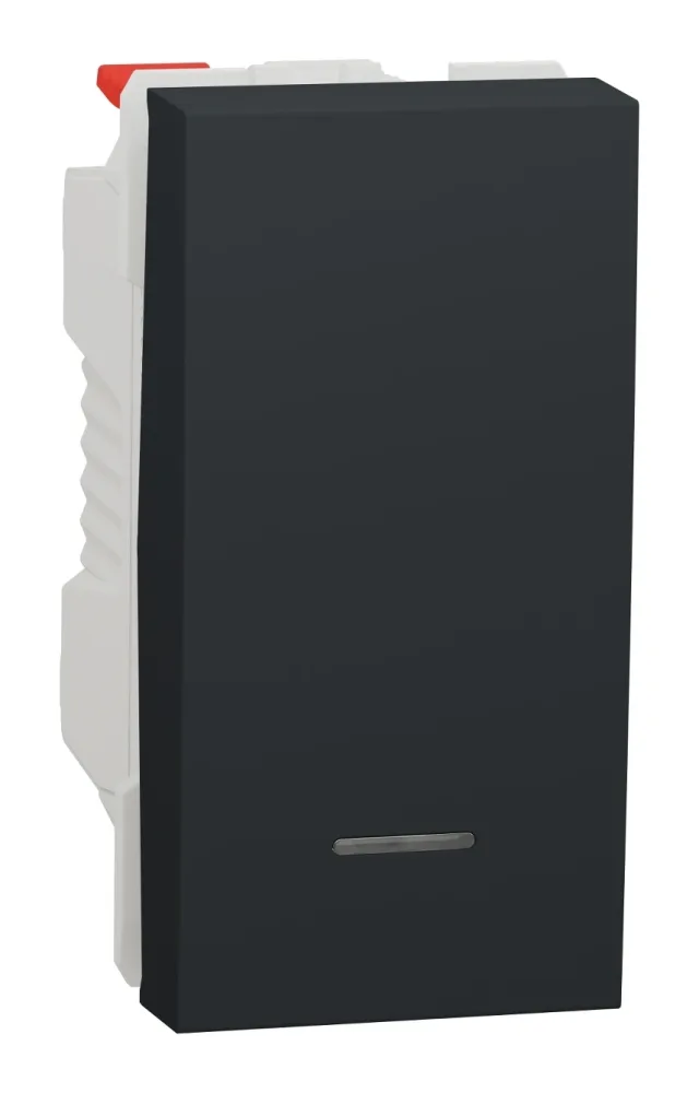 Bouton-poussoir NO avec voyant de repérage New Unica NU310654N — anthracite