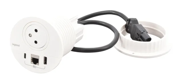 Legrand Incara furniture power module — 250V, IP20, White — 654701F