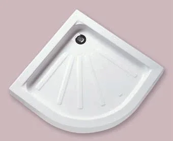 IDEAL SANITAIRE — Corner acrylic shower trays, height 4–18 cm — 408713 / 408715