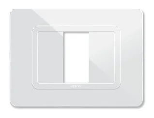 Plate technopolymer 44 rectangular white 1 module — SOMEF 44PY01B