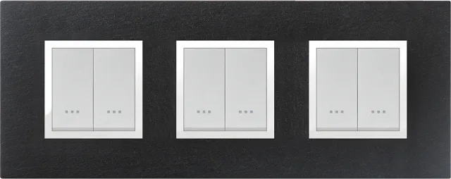 Plaque carrée 6 modules ardoise STIEL ALPHA Prestige