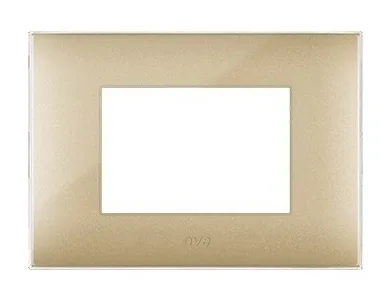 Plate YOUNG 44 rectangular gold 3 modules — SOMEF 44PJ03GOLD