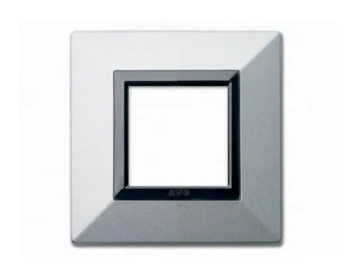 Plaque ZAMA 44 carree argent opaque 2 modules — SOMEF 44PK22AO