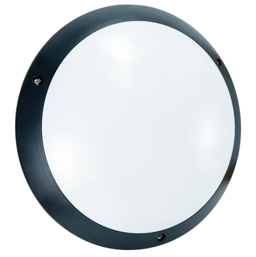 STIEL polycarbonate bulkhead light black – LED 4000K – with detector