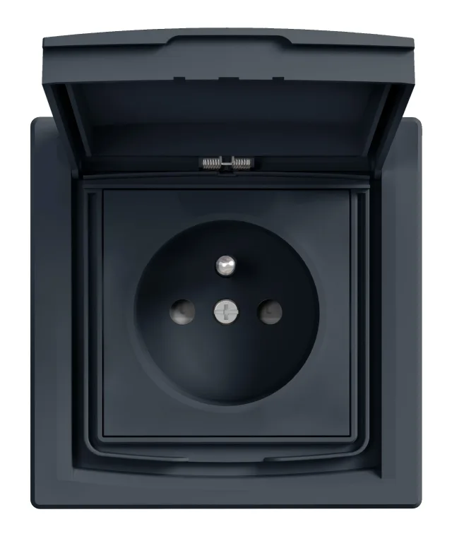 Asfora EPH2800371 earthed socket outlet — anthracite