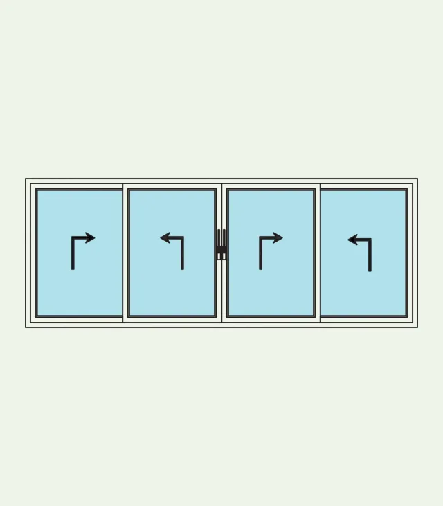 Lift-slide aluminium patio door — 4 sliding panels