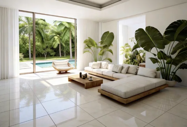 Marble-effect ceramic floor tiles — collection