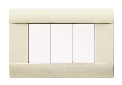 Plates angled 45 rectangular ivory 3 modules — SOMEF 45P03BL