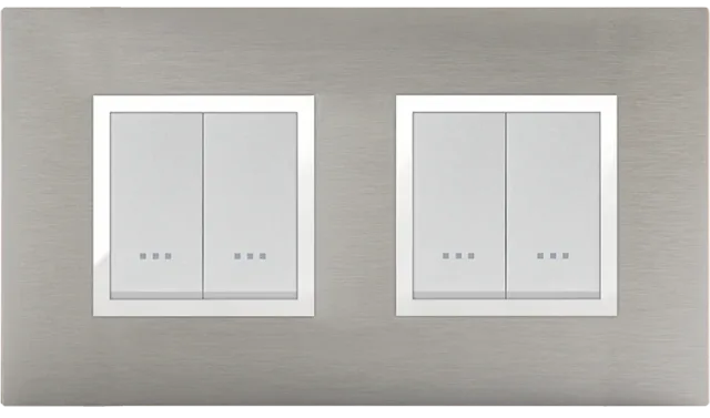 STIEL ALPHA Prestige 4-module square stainless steel cover plate