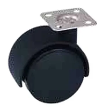 Roue de table en polyamide noir avec plaque — 801300