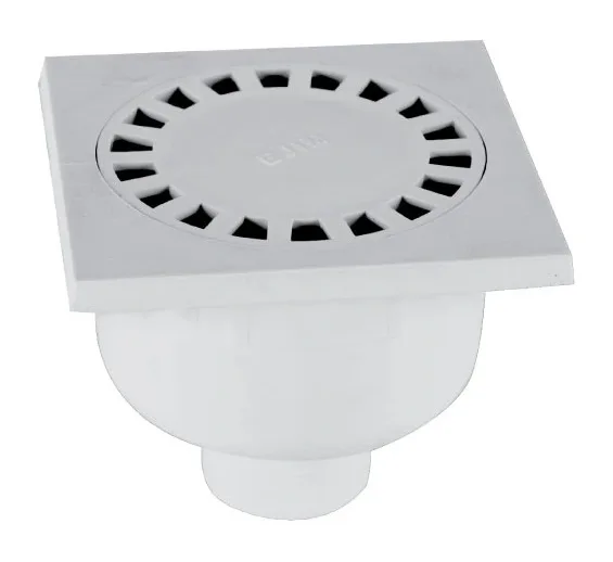 Siphon plastique de cour 10 × 10 blanc en PVC — EJIM JCA4094