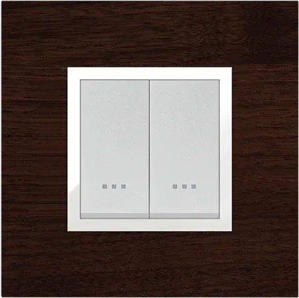 STIEL ALPHA Prestige 2-module square solid walnut cover plate