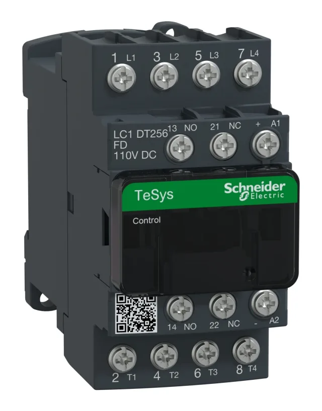 TeSys Deca LC1DT256FD contactor — 4P, 25 A AC-1, 110 V DC control