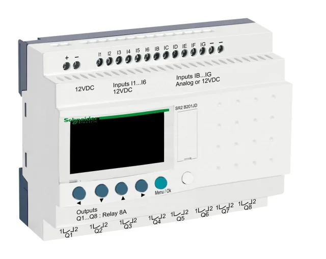 Zelio Logic SR2/SR3 SR2B201JD smart relay – 20 I/O – 12 V DC