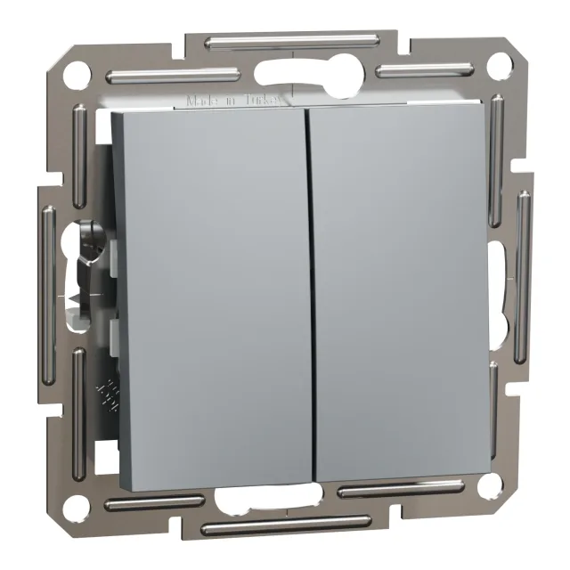 Asfora EPH0600162 double two-way switch — steel