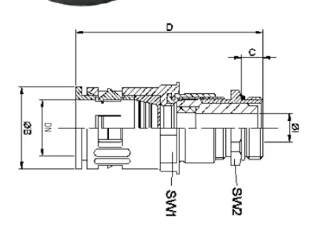 Gland fittings — metallic male thread 5018m/m / 5018m/e